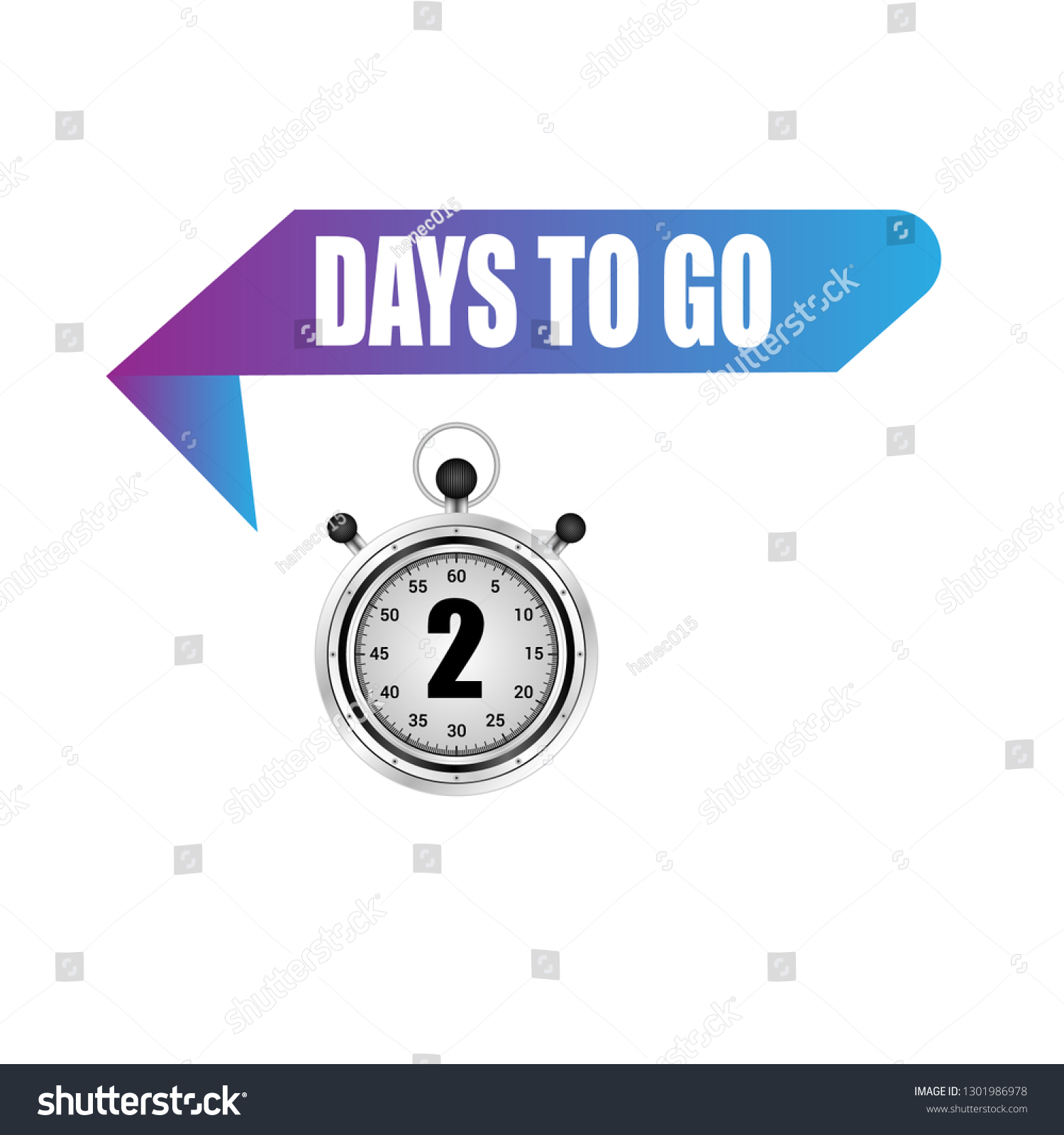 2 Days Go Signlabelsticker Stopwatch Label Stock Vector (Royalty Free ...