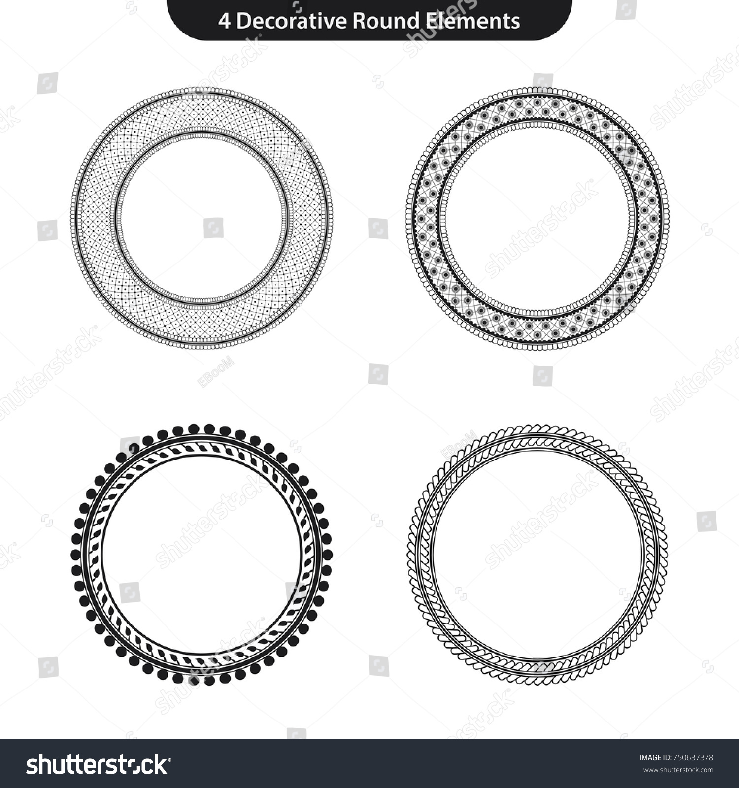 4 decorative round vector elements circle stock vector royalty free