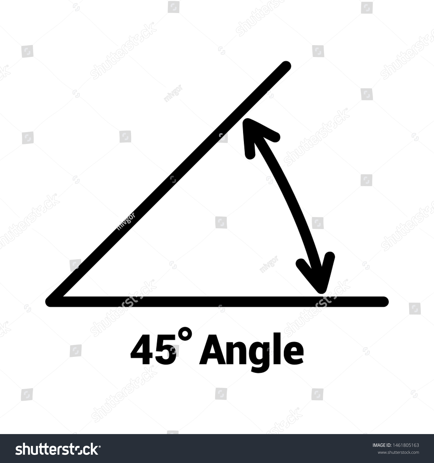 45 Degree Angle Icon Isolated Icon Stock Vector Royalty Free 1461805163 45 degree angle template print