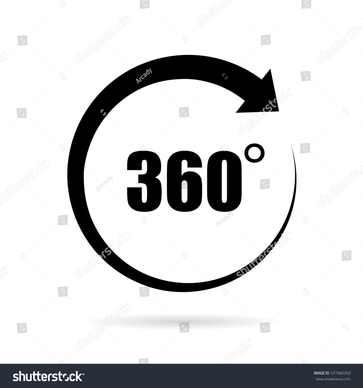 360 Degree Vector Icon 360 Degrees Stock Vector 577460359 - Shutterstock