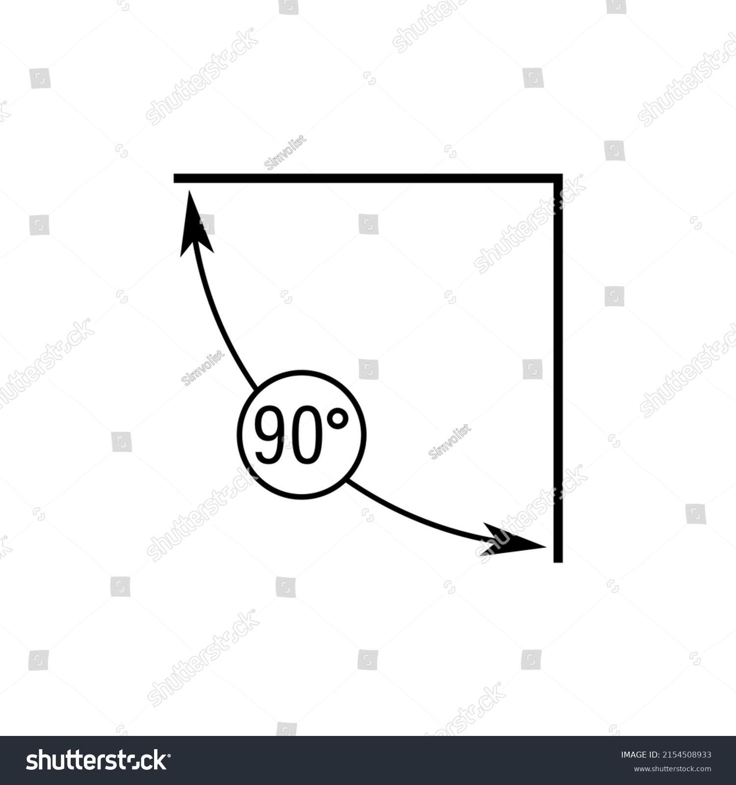 90 Degrees Angle Vector Icon Right Stock Vector (Royalty Free ...