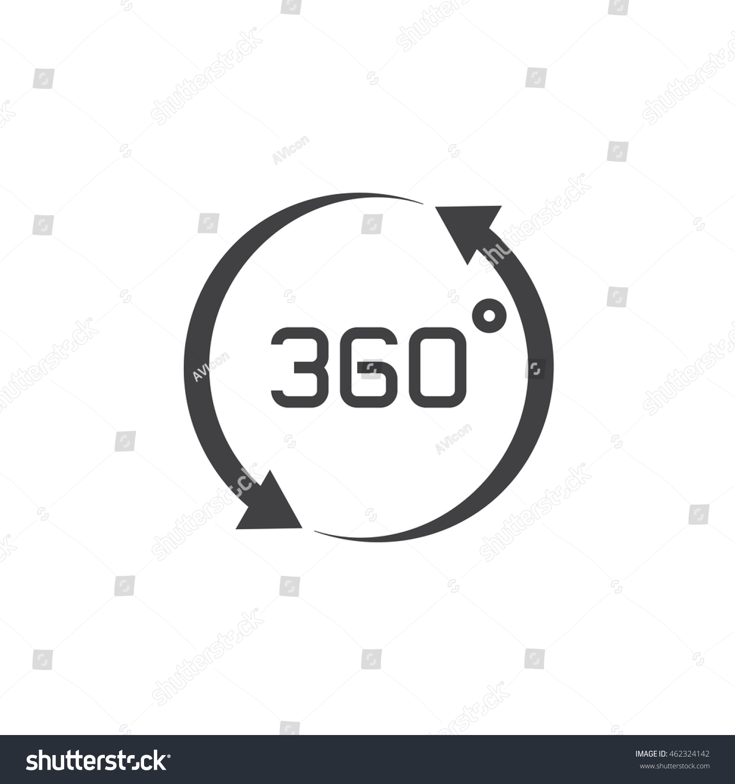 360 Degrees View Sign Vector Icon Stock Vector (royalty Free) 462324142 