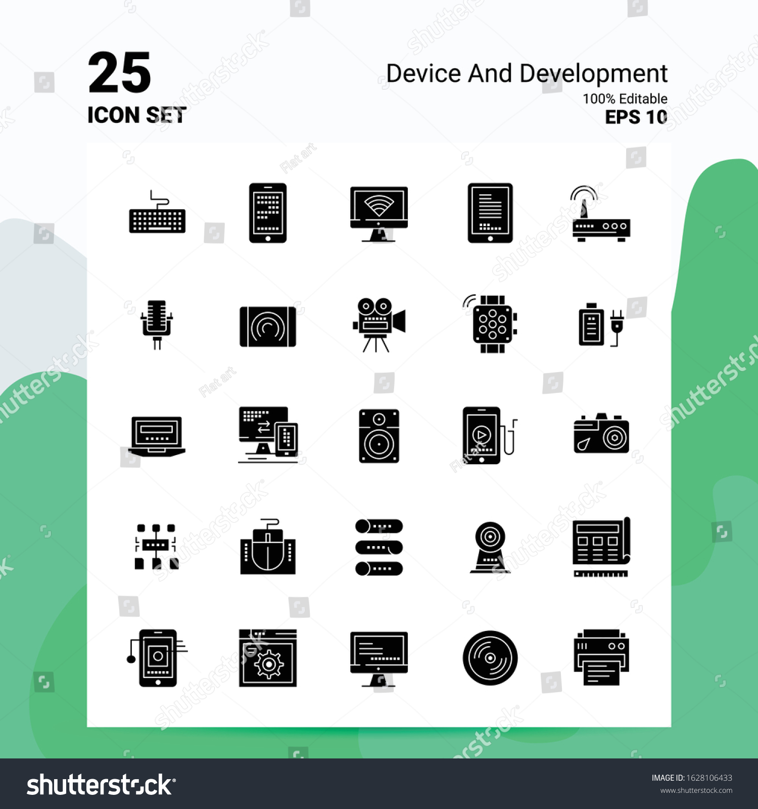 25 Device Development Icon Set 100 Stock Vector (Royalty Free ...
