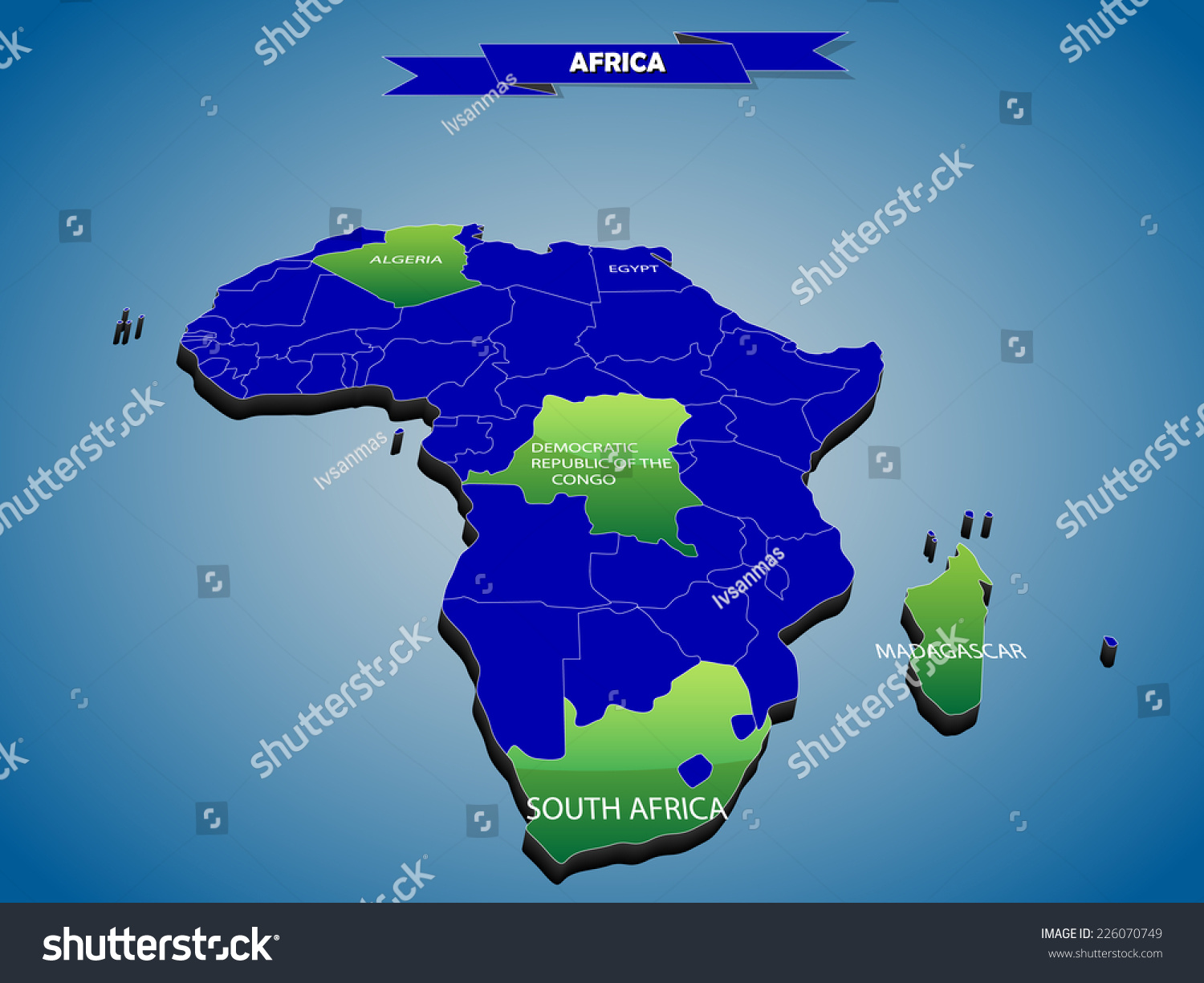 3 Dimensional Infographics Political Map African Stock Vector Royalty Free 226070749 9391