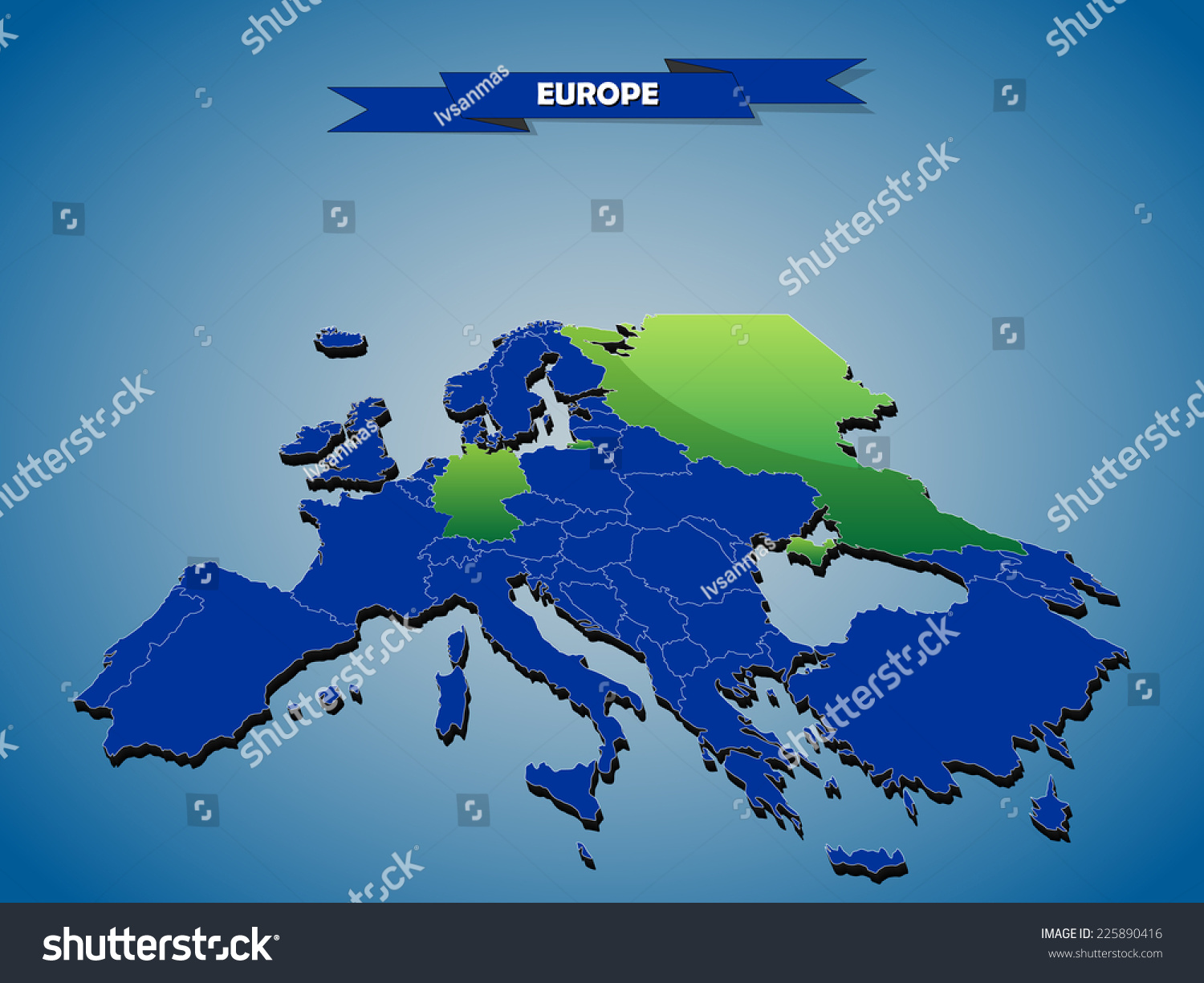 3 Dimensional Infographics Political Map European Stock Vector (Royalty ...