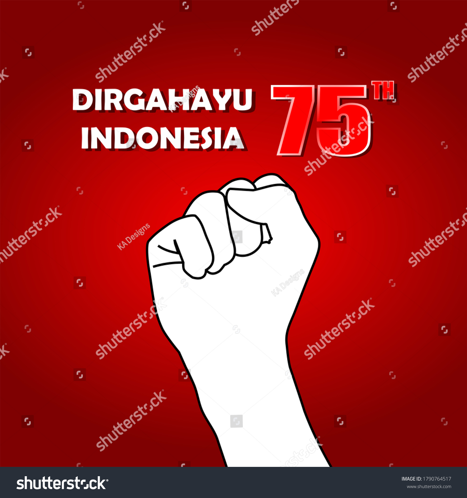 75 Dirgahayu Indonesia 17 Agustus Translated Stock Vector Royalty Free 1790764517