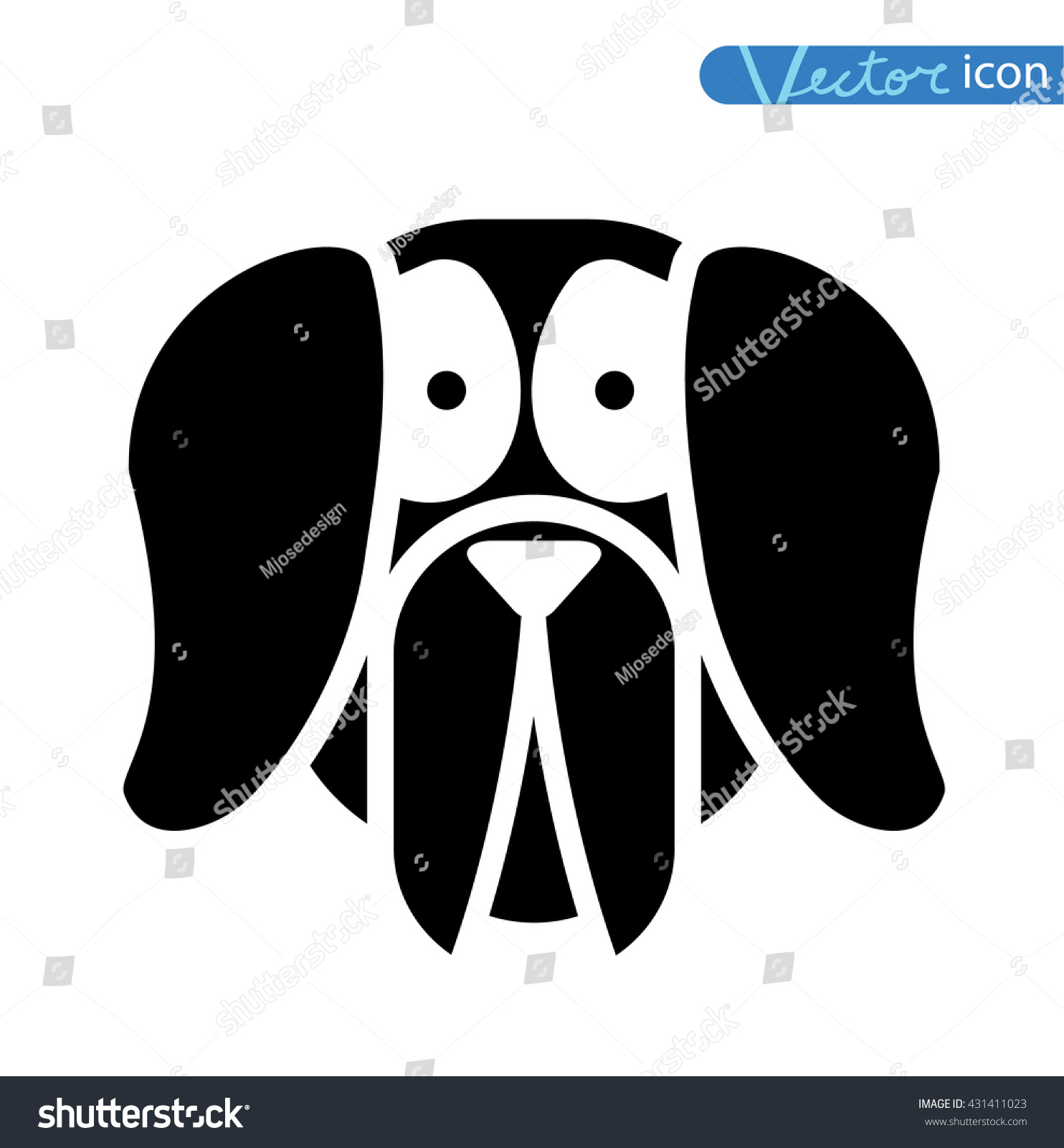 Dog Icon Illustrationblack Color Black Stock Vector 431411023