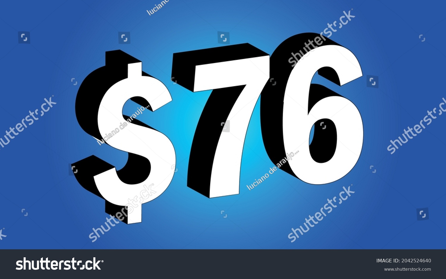 SVG of 76 Dollar - $76 3D Blue Price Symbol Offer svg