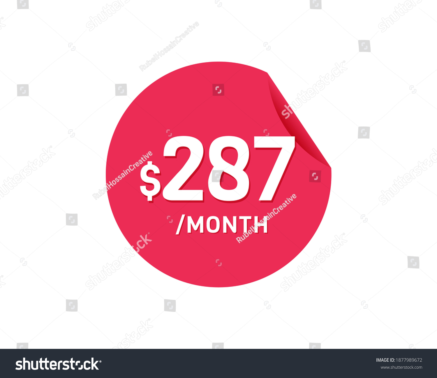 287 Dollar Month 287 Usd Monthly Stock Vector (Royalty Free) 1877989672