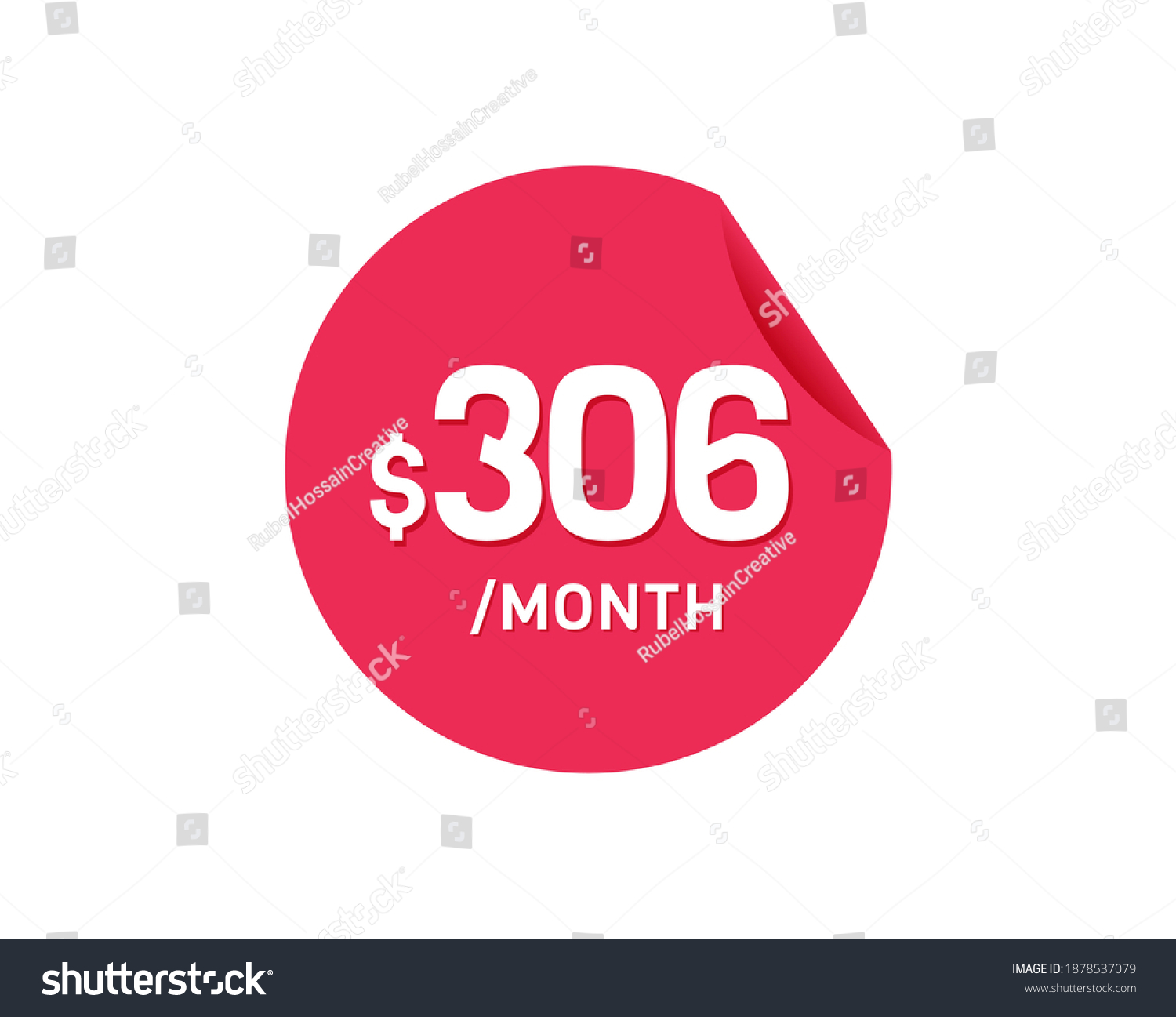 SVG of $306 Dollar Month. 306 USD Monthly sticker svg