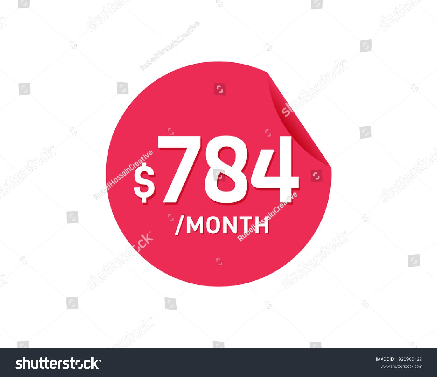 SVG of $784 Dollar Month. 784 USD Monthly sticker svg