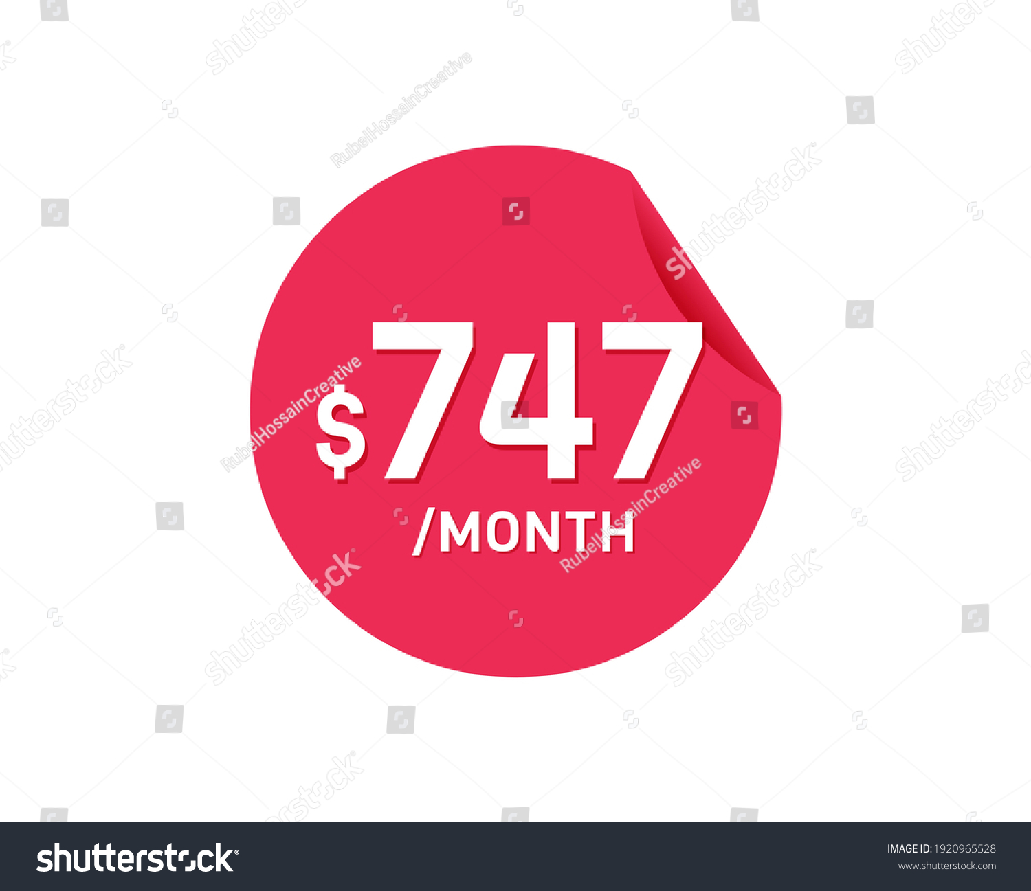 SVG of $747 Dollar Month. 747 USD Monthly sticker svg