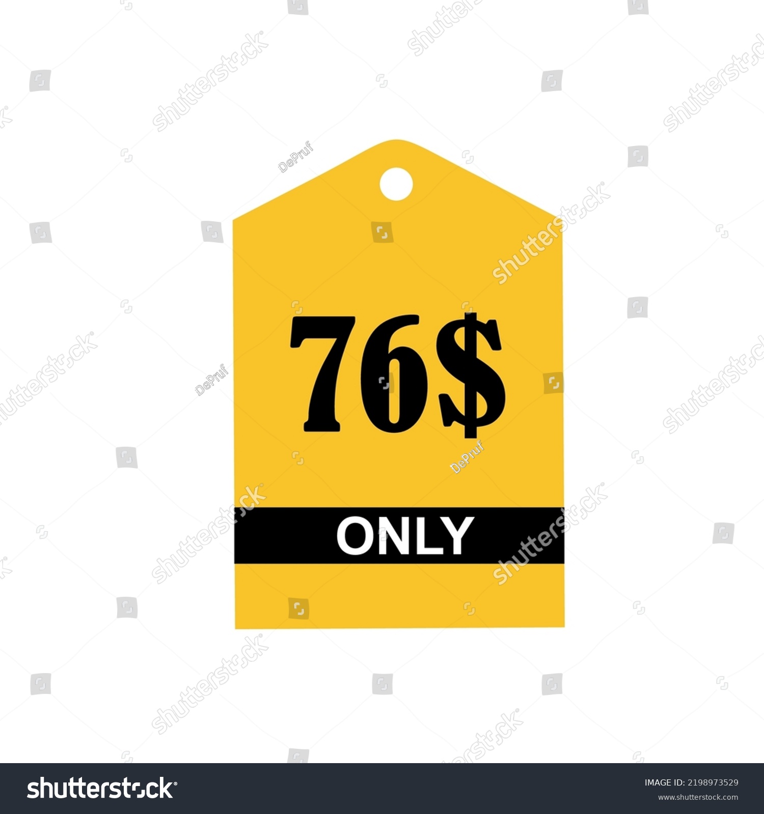 SVG of 76$ Dollar Only Coupon sign or Label or discount voucher Money Saving label, stamp Vector Illustration with fantastic font on yellow background and white background svg