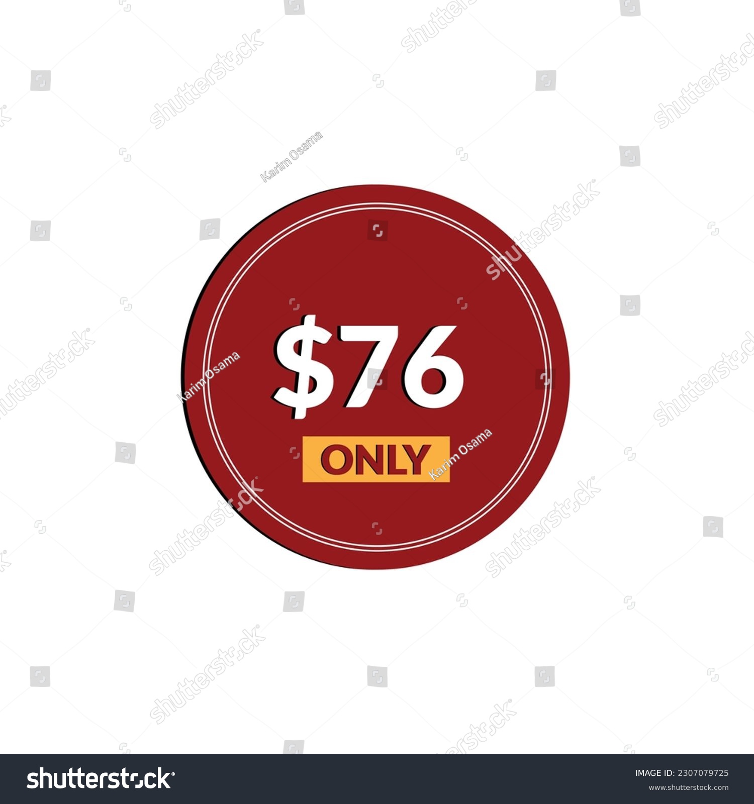 SVG of $76 Dollar Only Sticker. sale promotion Design. Only 76 dollar price tag. 76 dollar USD Price tag. svg