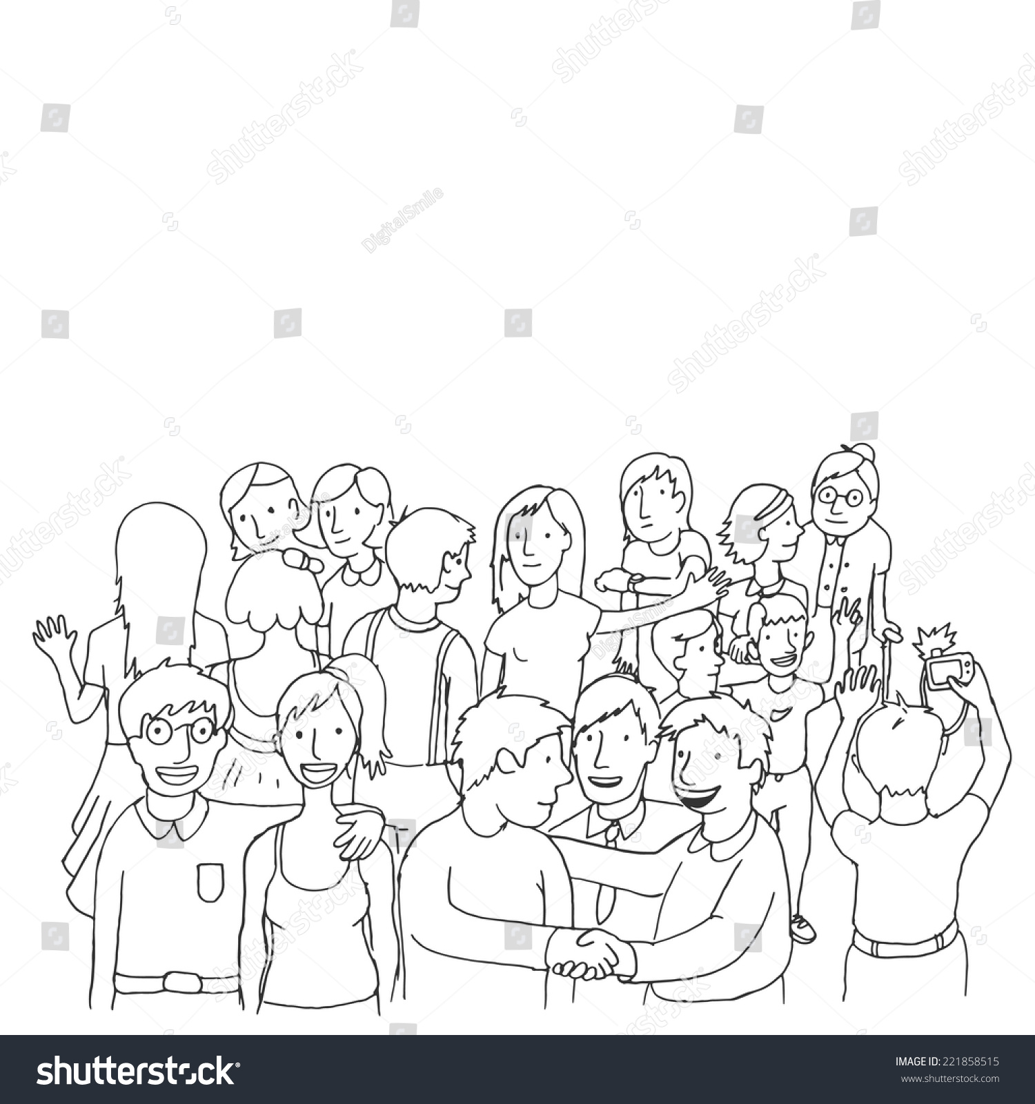 Doodle Peoples Stock Vector 221858515 - Shutterstock