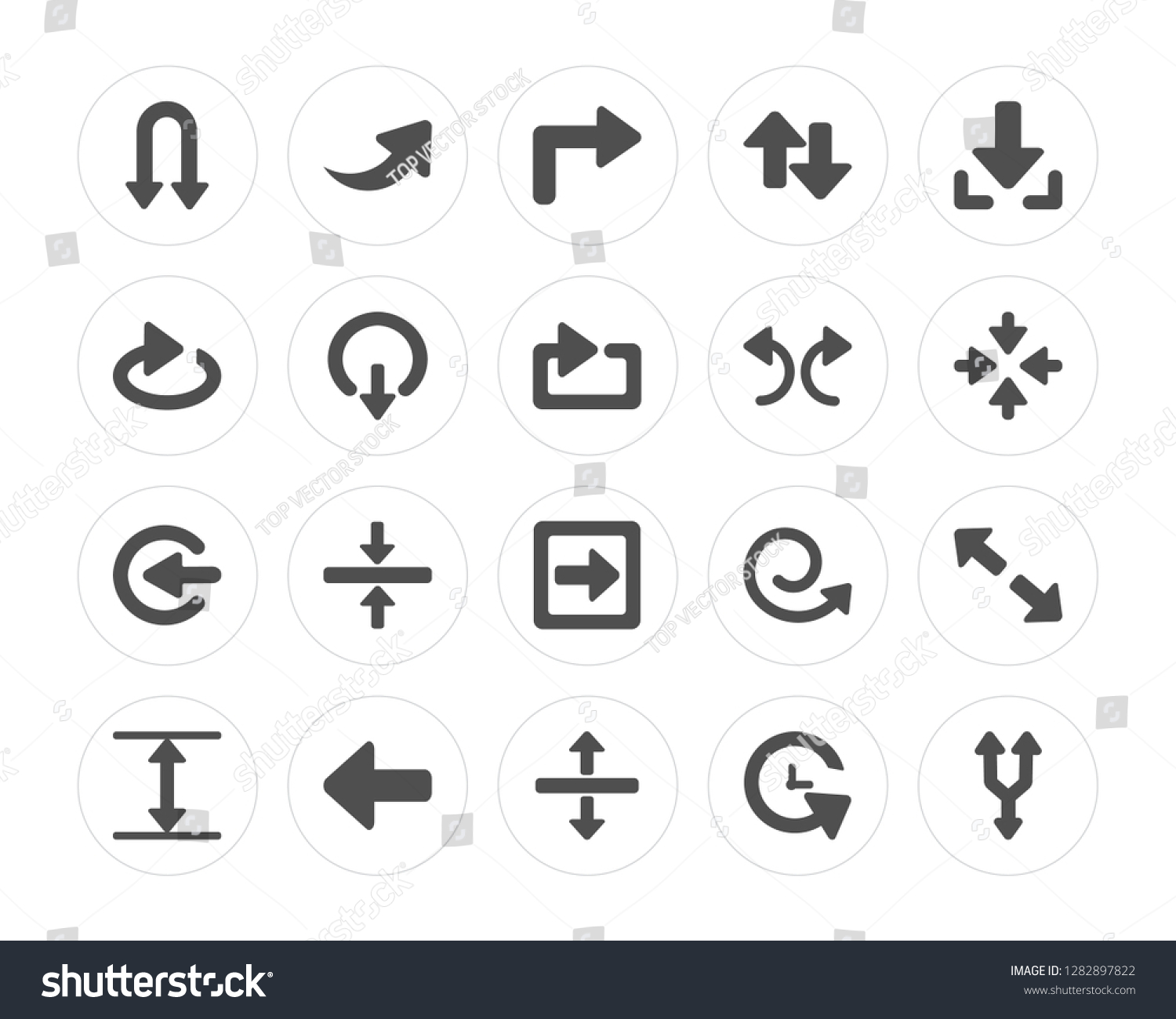 20 Double Curve Arrow Right Arrow: vector de stock (libre de regalías ...