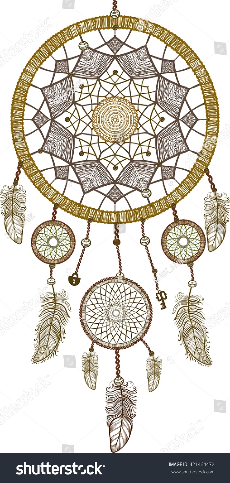 Dream Catcher Feathers Hand Drawing Vector Stock Vector (Royalty Free ...