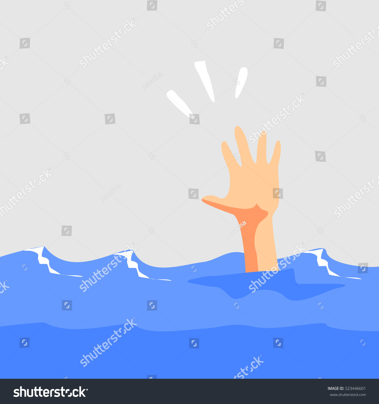 Drowning Victim Stock Vector Illustration 523446601 : Shutterstock