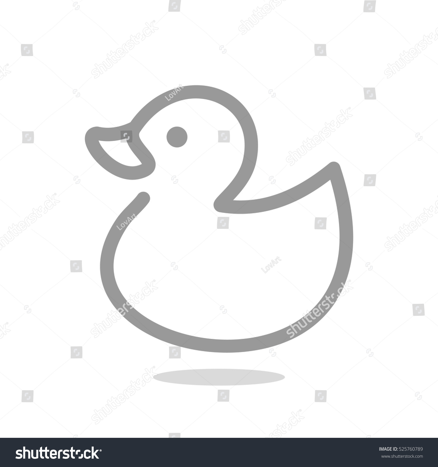 Duck Icon Flat Stock Vector 525760789 - Shutterstock