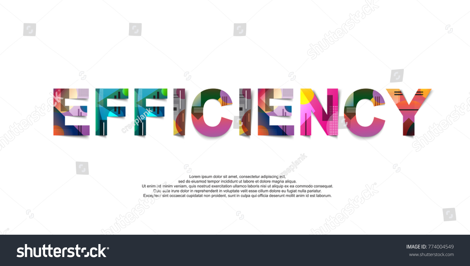 efficiency-word-creative-design-concept-modern-stock-vector-royalty