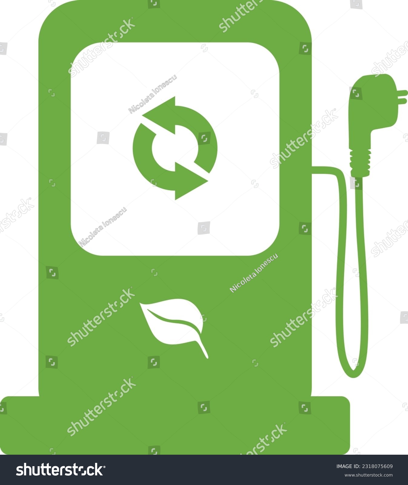 SVG of 
Electric Fuel Pump Icon Vector Design Graphic. Charging point station for hybrid vehicles cars 
 svg