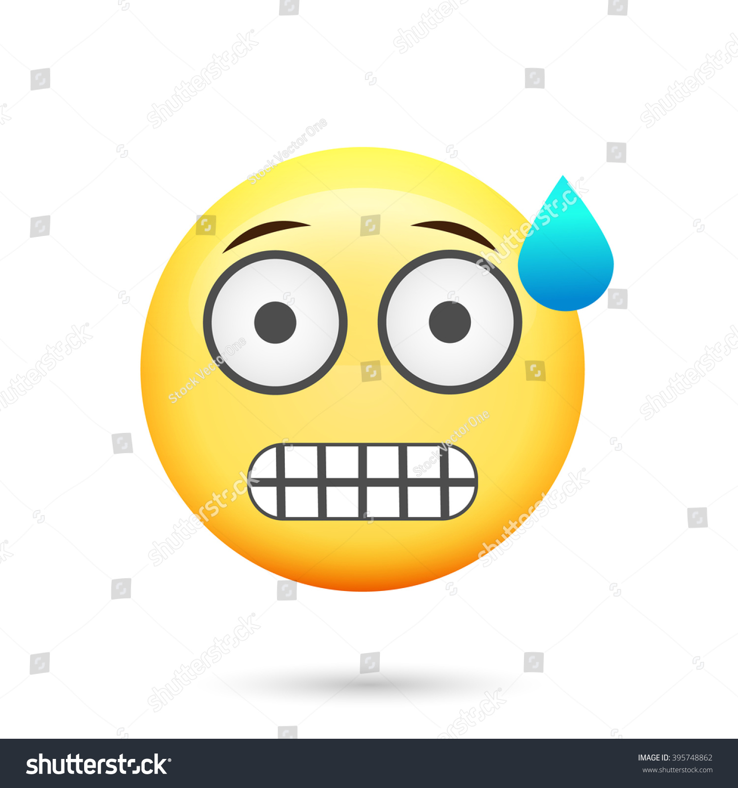 Emoticon Frightened Isolated Vector Illustration On Stock Vector ...