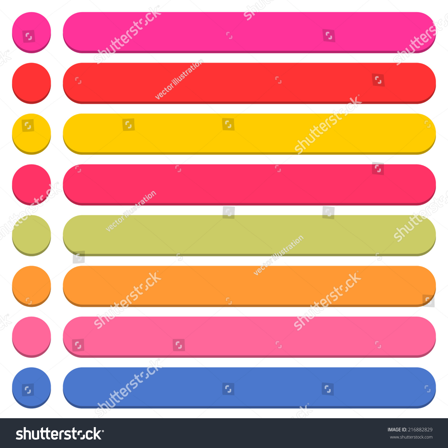 16 Empty Icon Circle Rounded Rectangle Stock Vector 216882829 ...