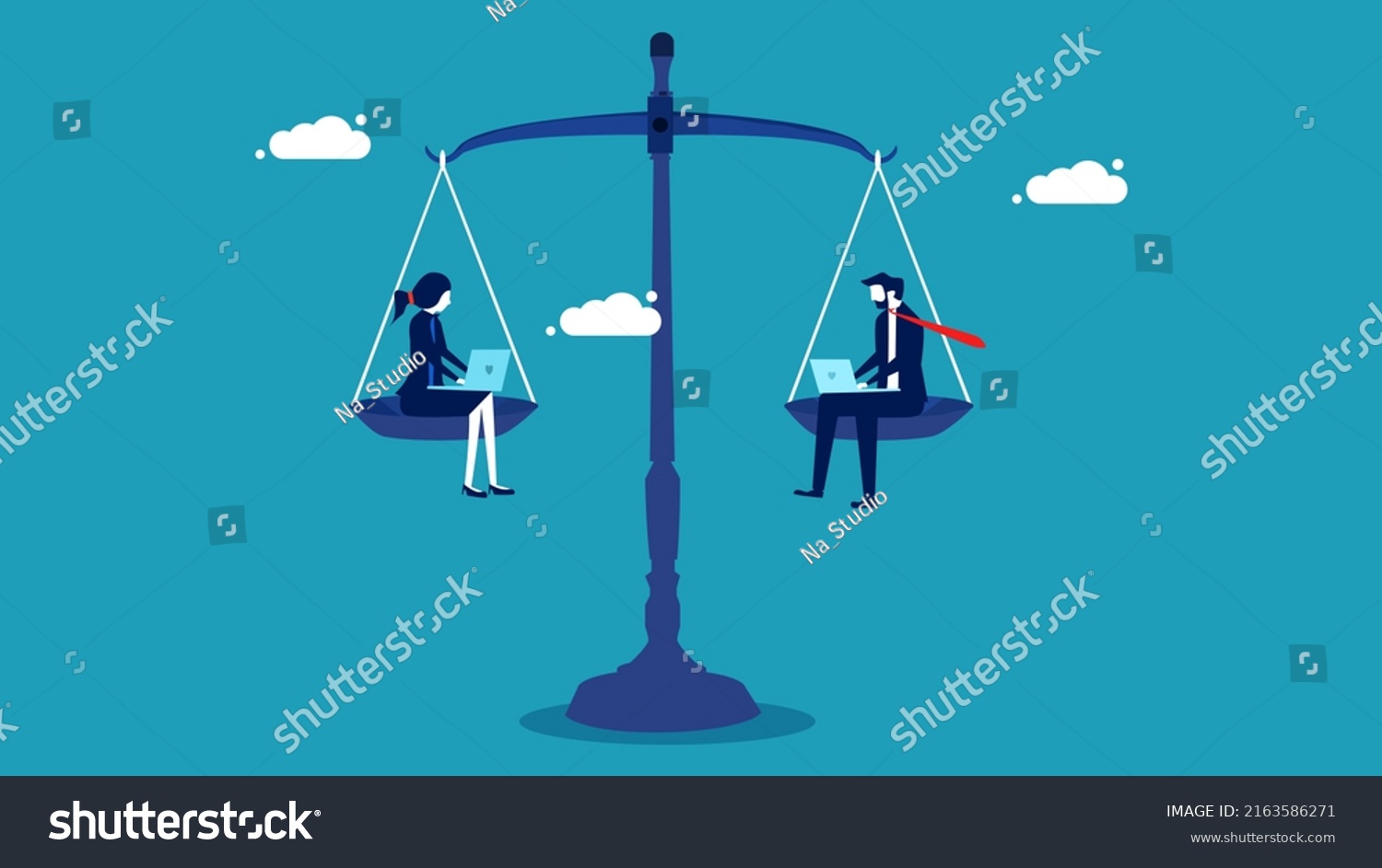 Equality Men Women Create Balance Between Stock Vector (Royalty Free ...