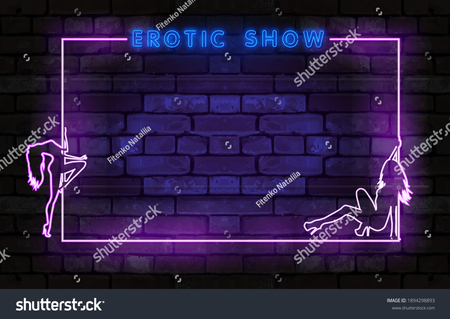 Erotic Show Neon Rahmen Logo Für Dekoration Und Stock Vektorgrafik Lizenzfrei 1894298893