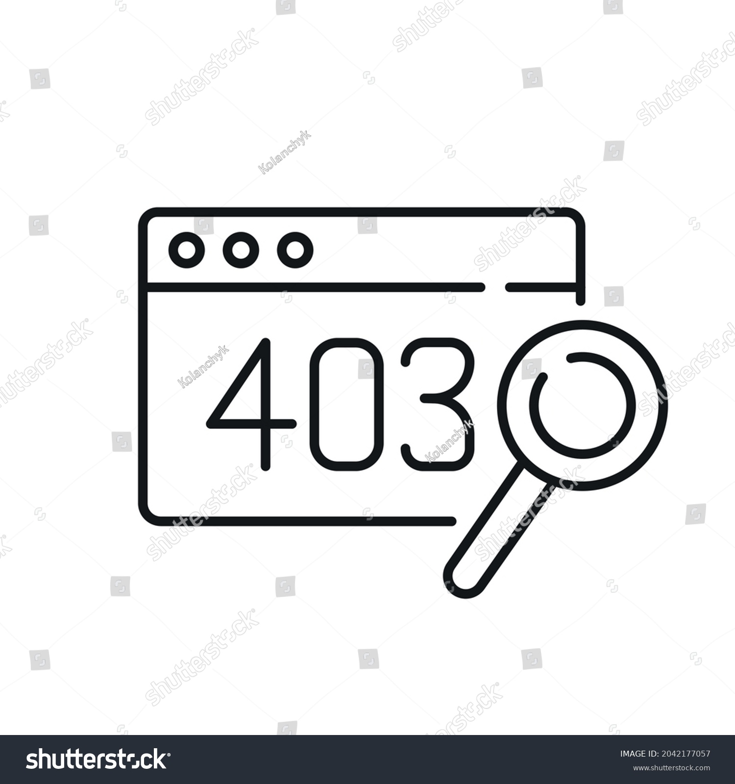 SVG of 403 error linear icon. Website. Thin line customizable illustration. Contour symbol. Vector isolated outline drawing. Editable stroke svg