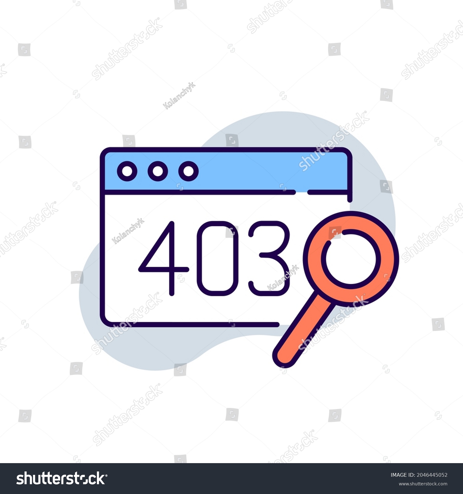 SVG of 403 error RBG color icon. Thin line vector illustration. svg