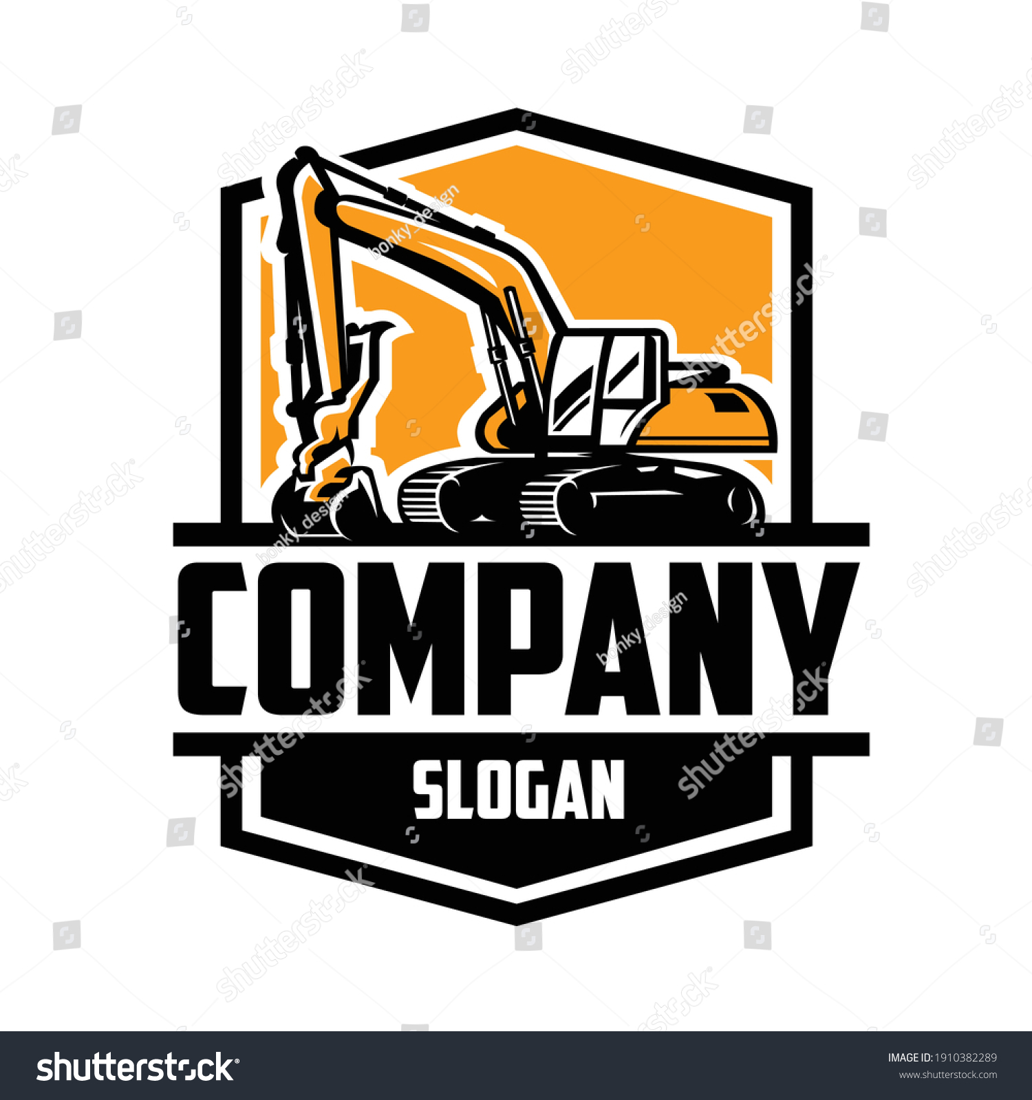 Excavating Land Clearing Constructing Ready Made Stock Vector (Royalty ...