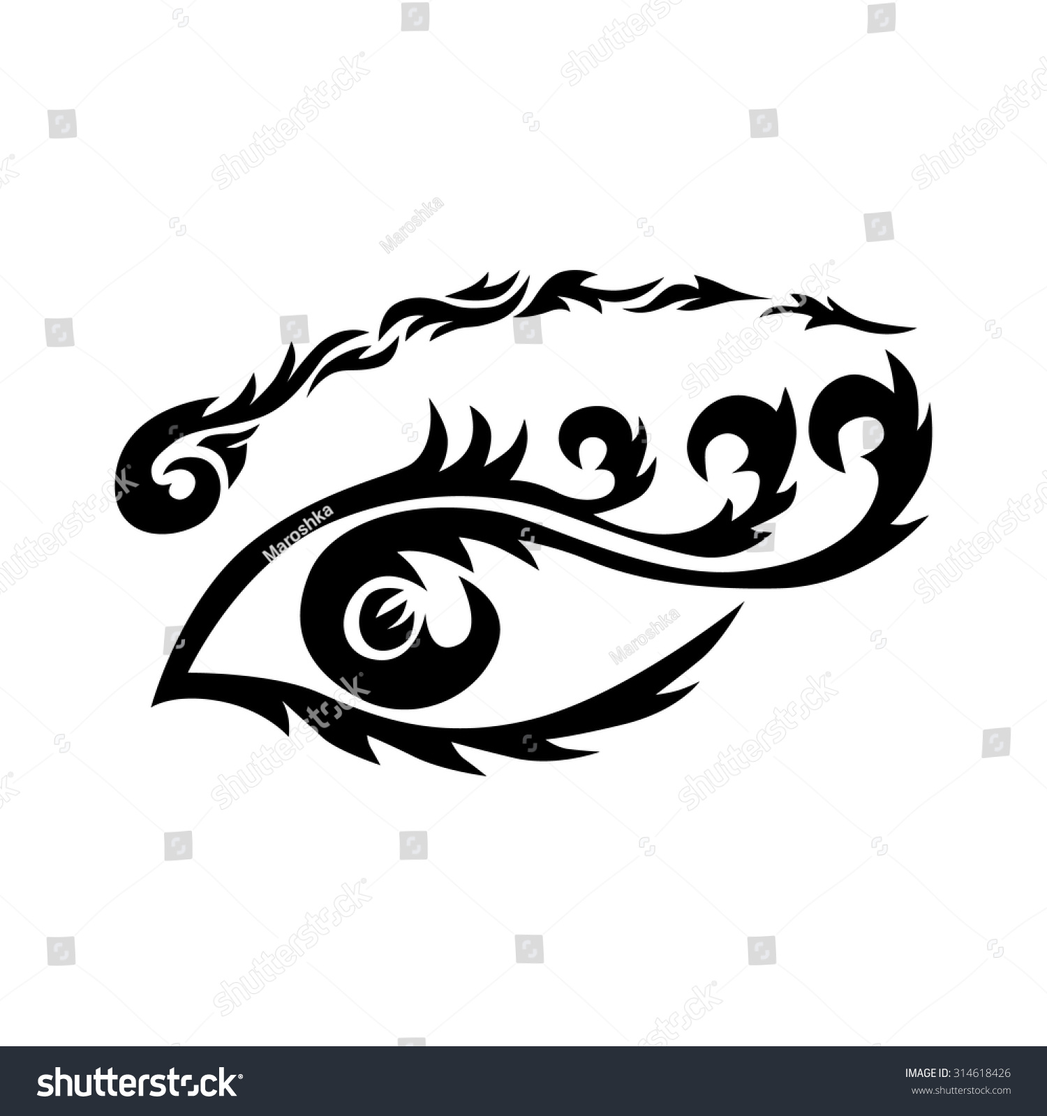 Eye Tattoo Maori Tribal Tattoo Eye Stock Vector 314618426 - Shutterstock