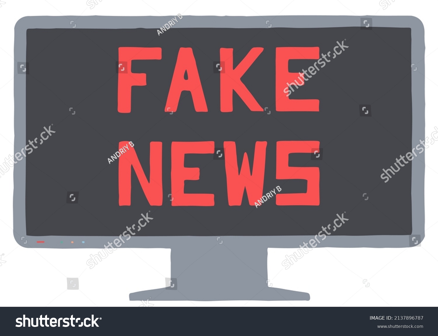 Fake News On Black Tv Screen Stock Vector (Royalty Free) 2137896787