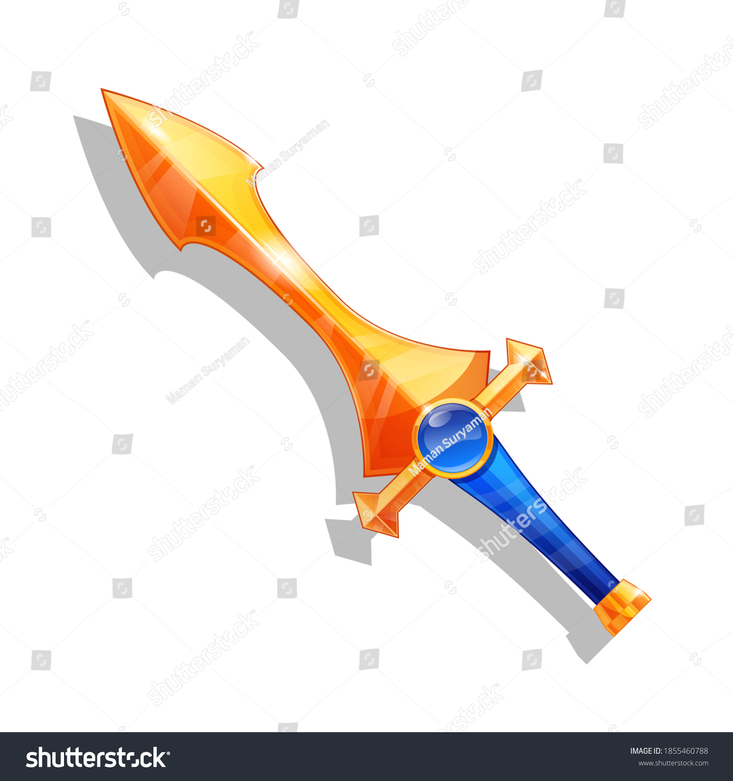 Fantasy Game Sword Cartoon Isolated Vector Stock Vector (Royalty Free ...