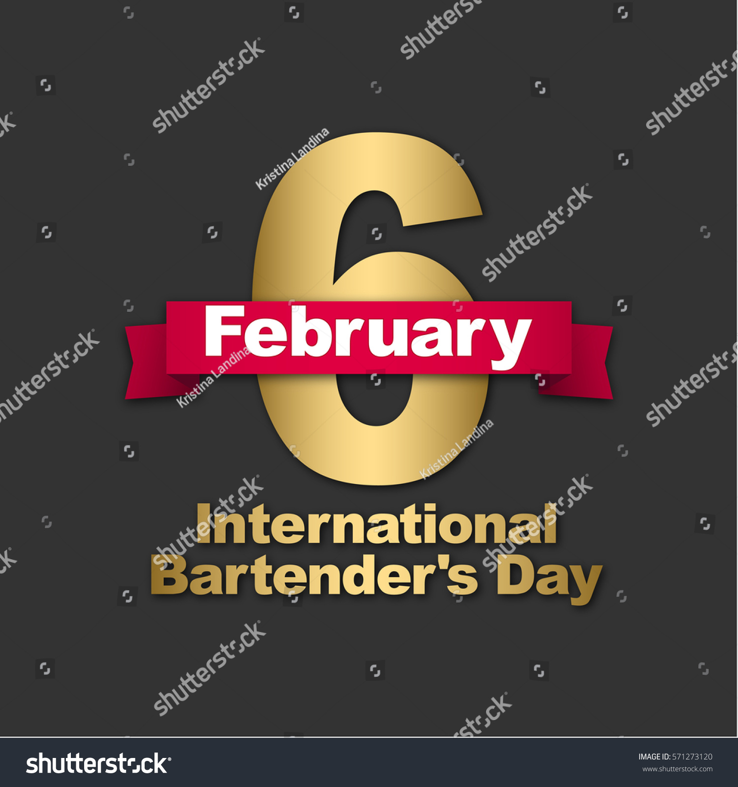 6 February International Bartenders Day Stock Vector Royalty Free