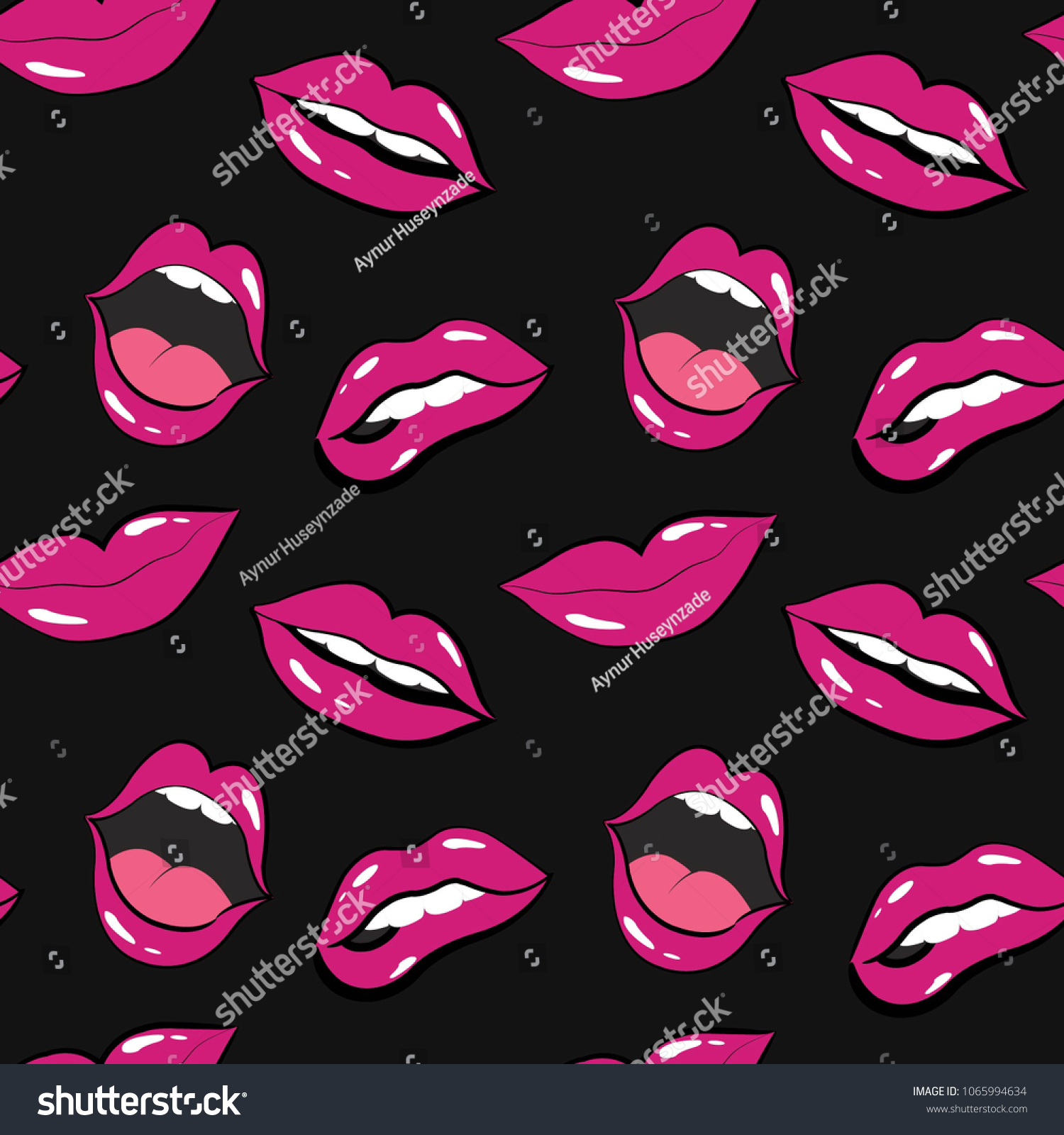 Female Lips Pattern Mouth Vector Illustration Stock Vector Royalty