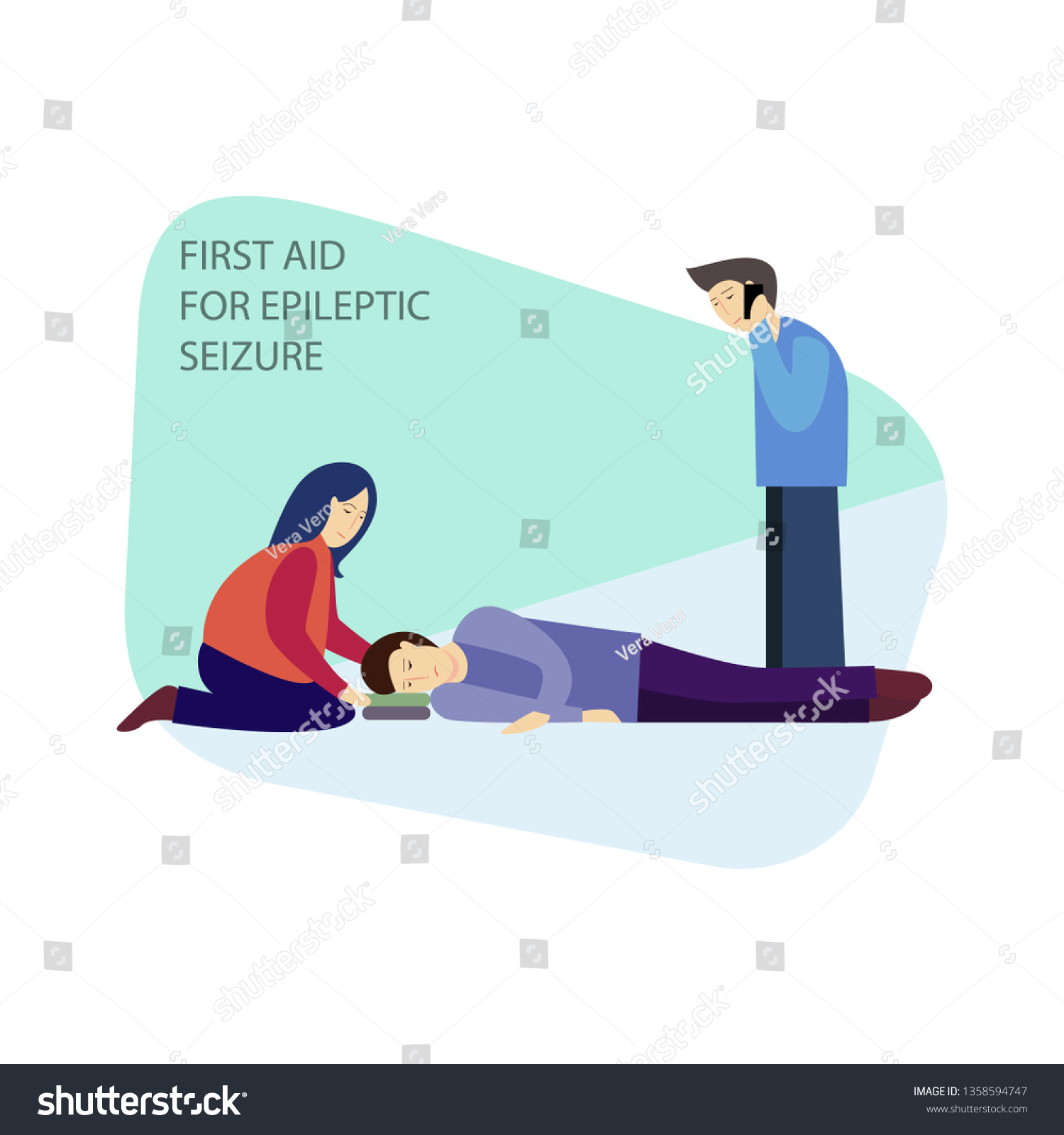 First Aid Epileptic Seizures On Street Stock Vector Royalty Free 1358594747 Shutterstock