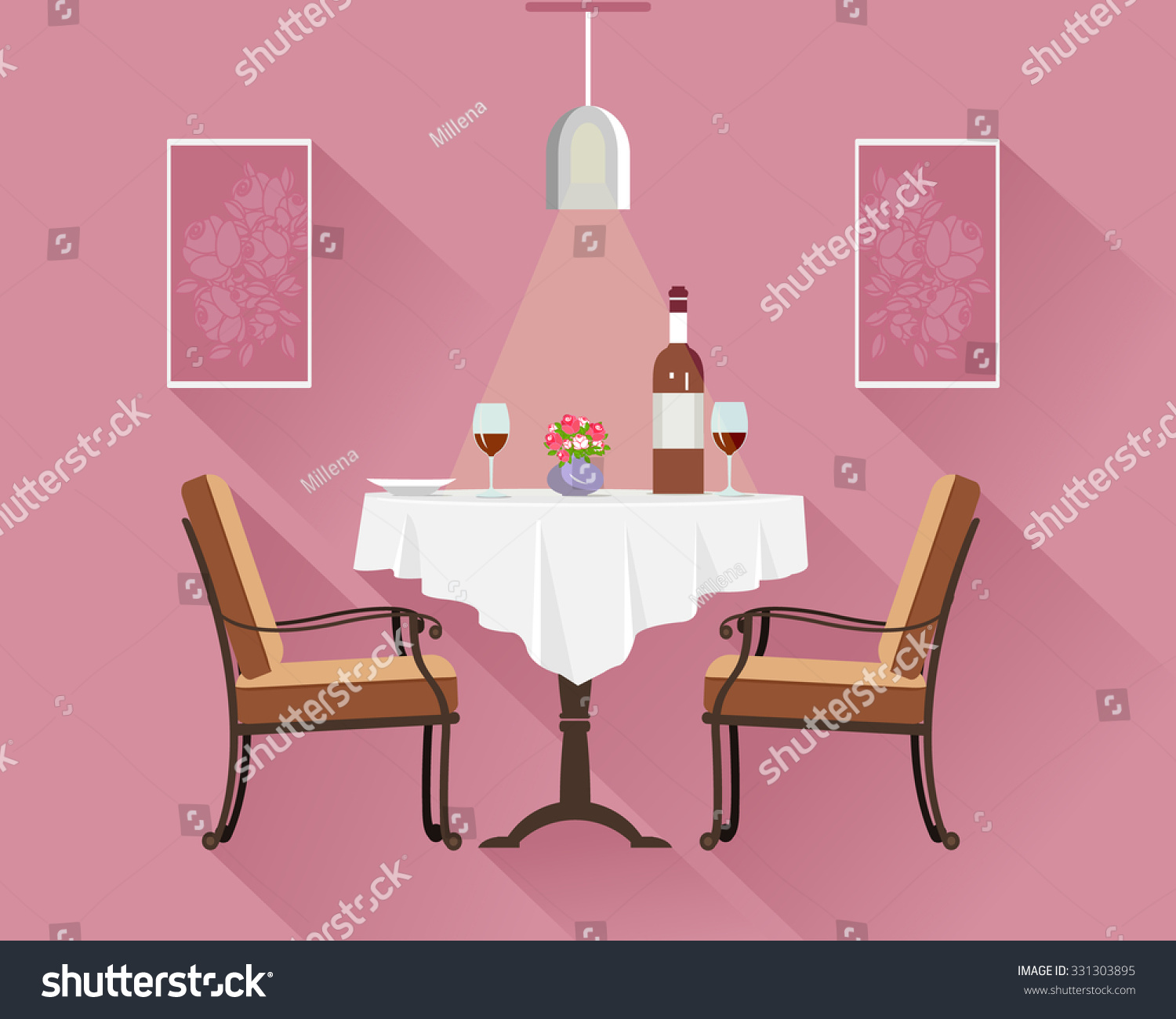 flat style round restaurant table two stock vector 331303895 flat style round restaurant table two stock vector 331303895