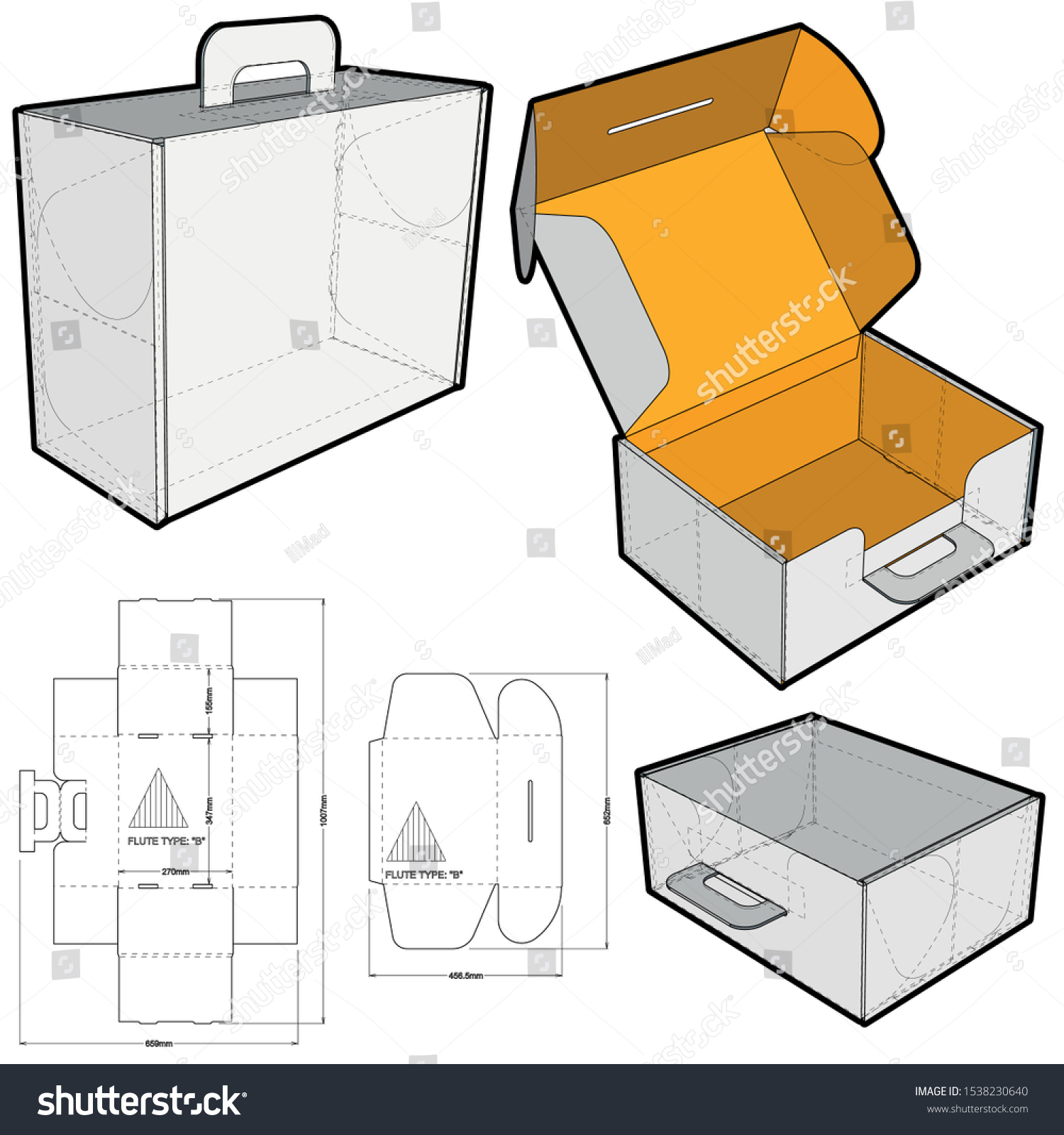 Kotak makanan hamparan pembungkusan Prototaip Pembungkusan