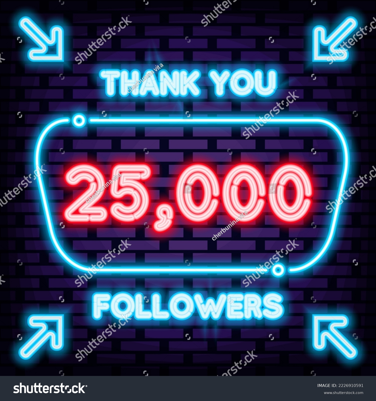 SVG of 25000 Followers Thank you Neon Sign Vector. Neon script. Neon text. Isolated on black background. Vector Illustration svg