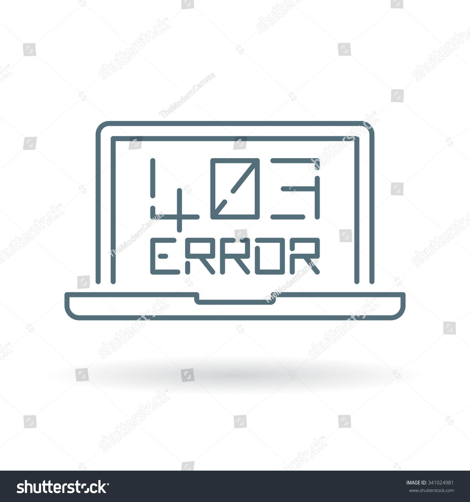 SVG of 403 Forbidden Error icon. Browser internet error sign. Website denied symbol. Thin line icon on white background. Vector illustration. svg