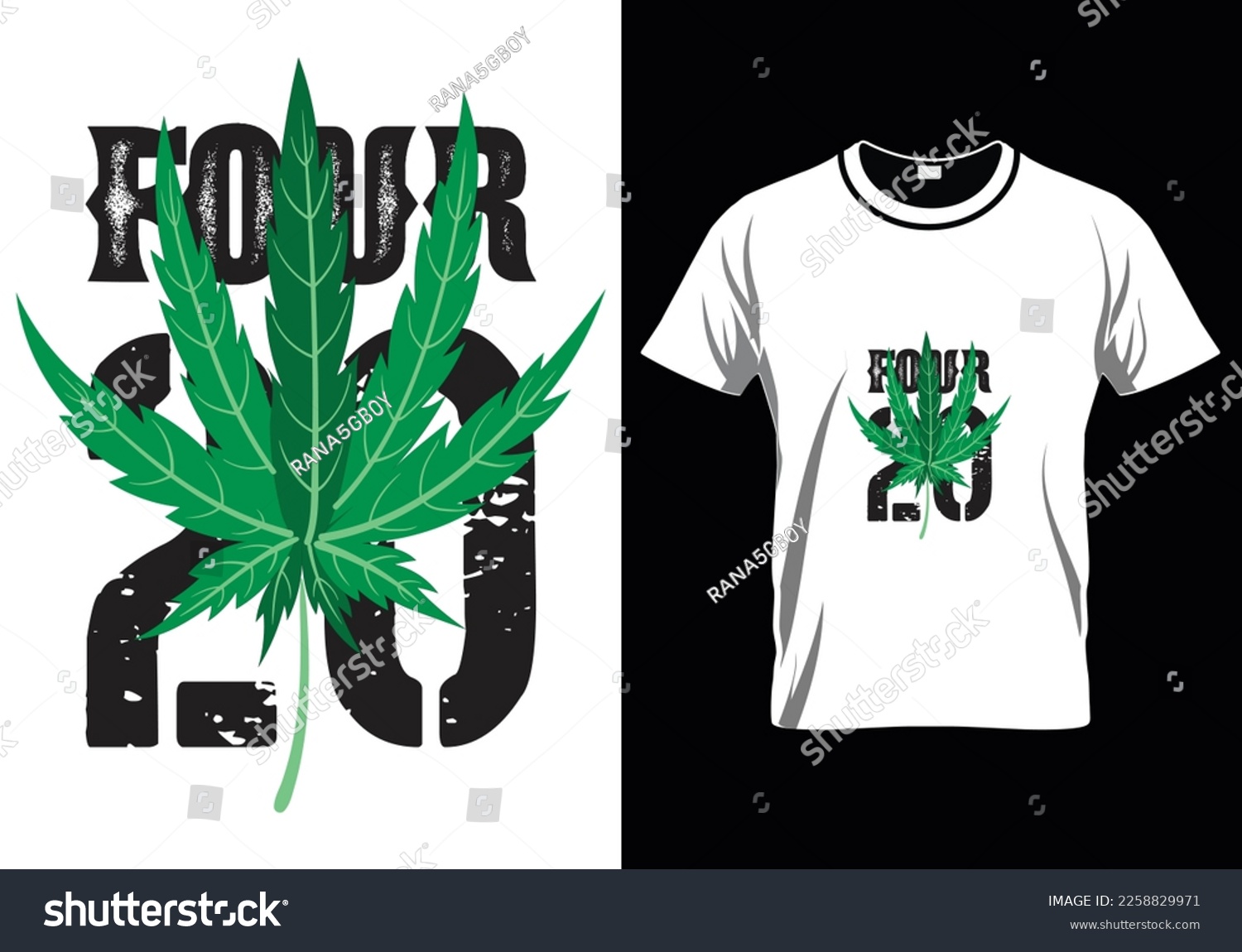 SVG of 
Four 20  Weed T-Shirt Design svg