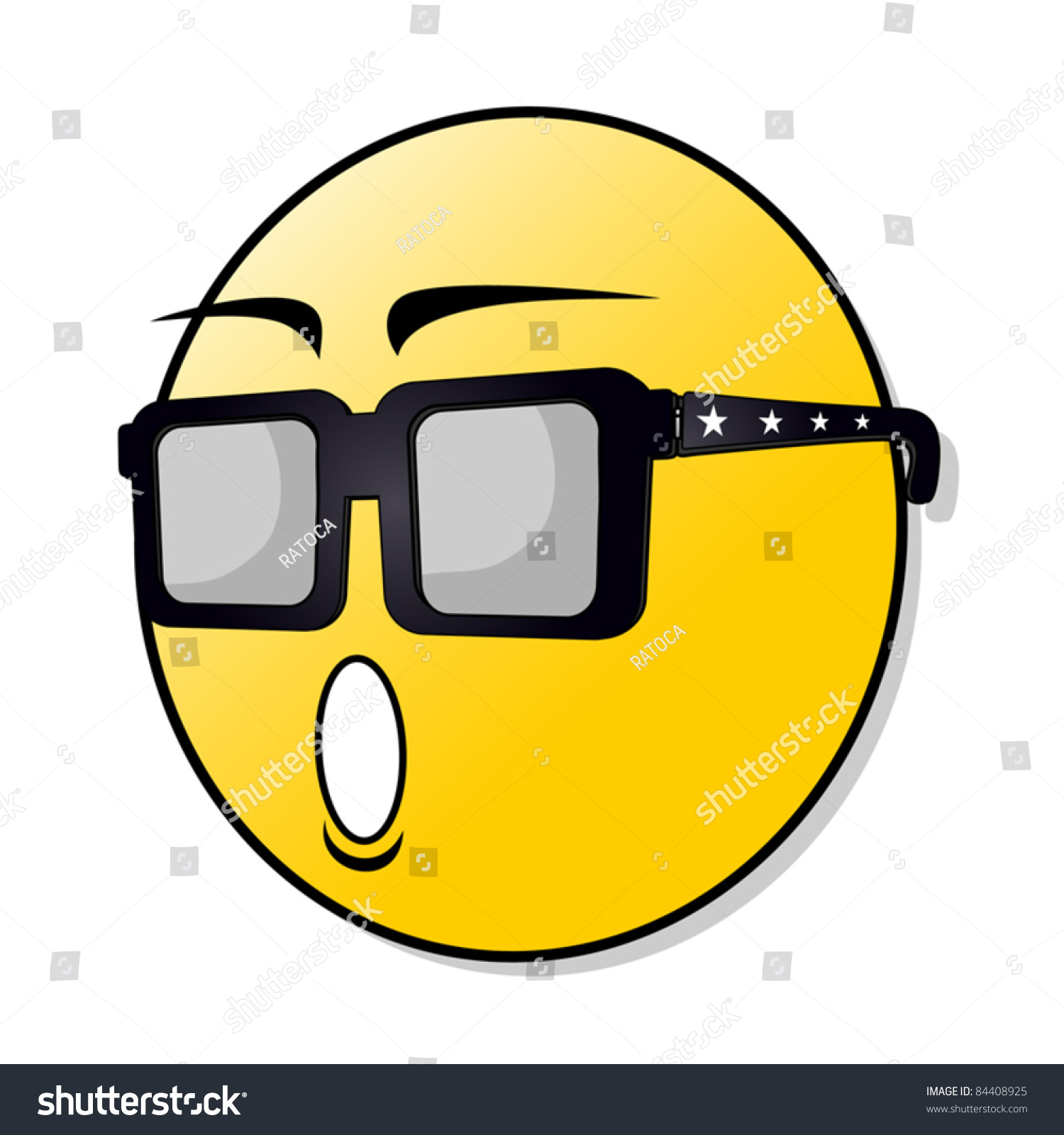 Funny Face Glasses Stock Vector (Royalty Free) 84408925 Shutterstock
