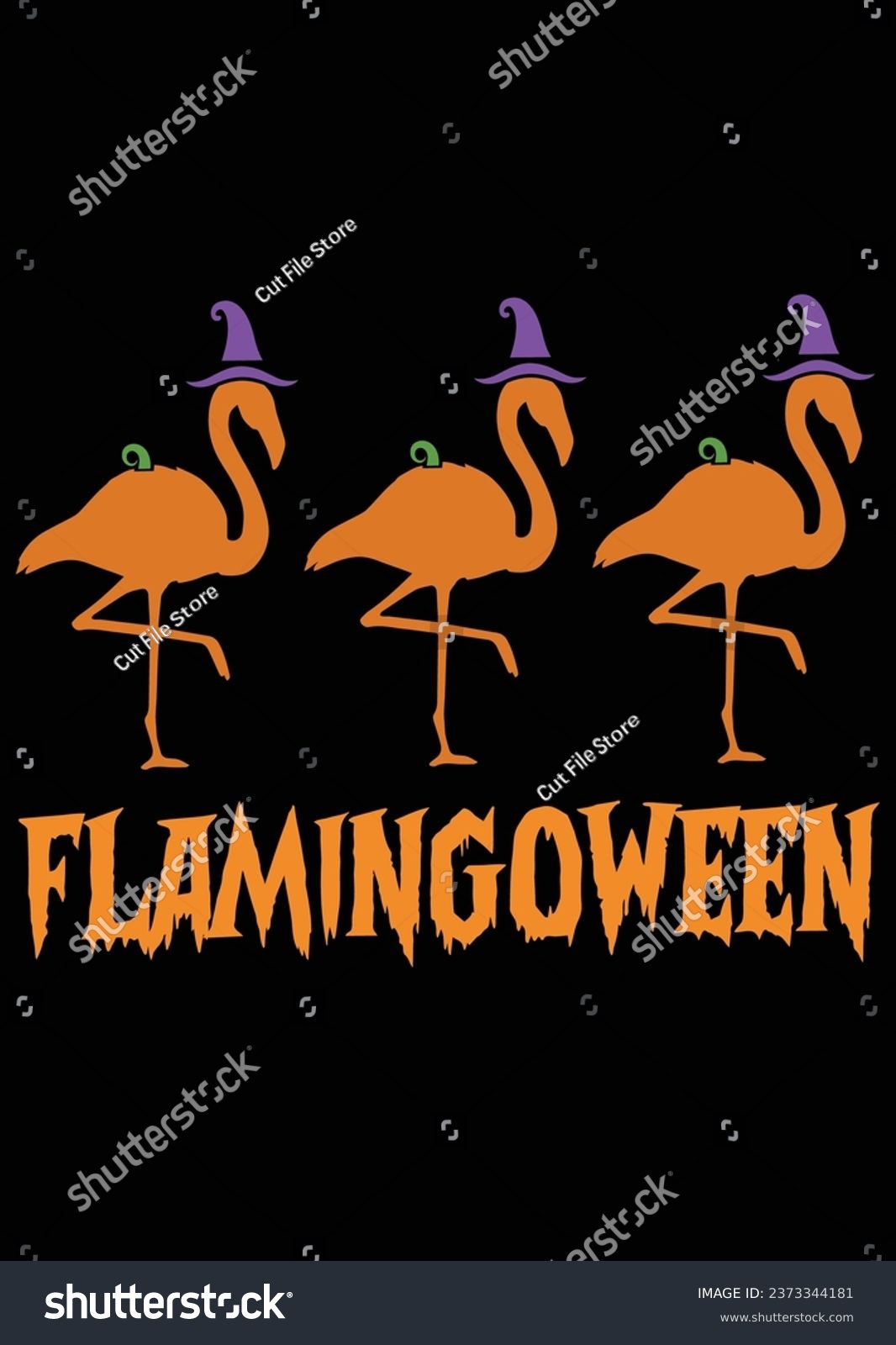 SVG of 
Funny Halloween Flamingo ween eps cut file for cutting machine svg