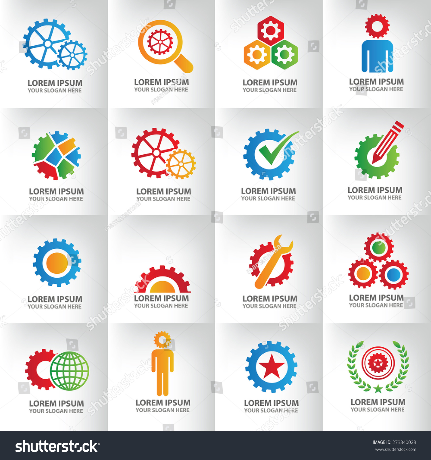 16 Gear Engineer Logo Template On Stock Vector (Royalty Free) 273340028