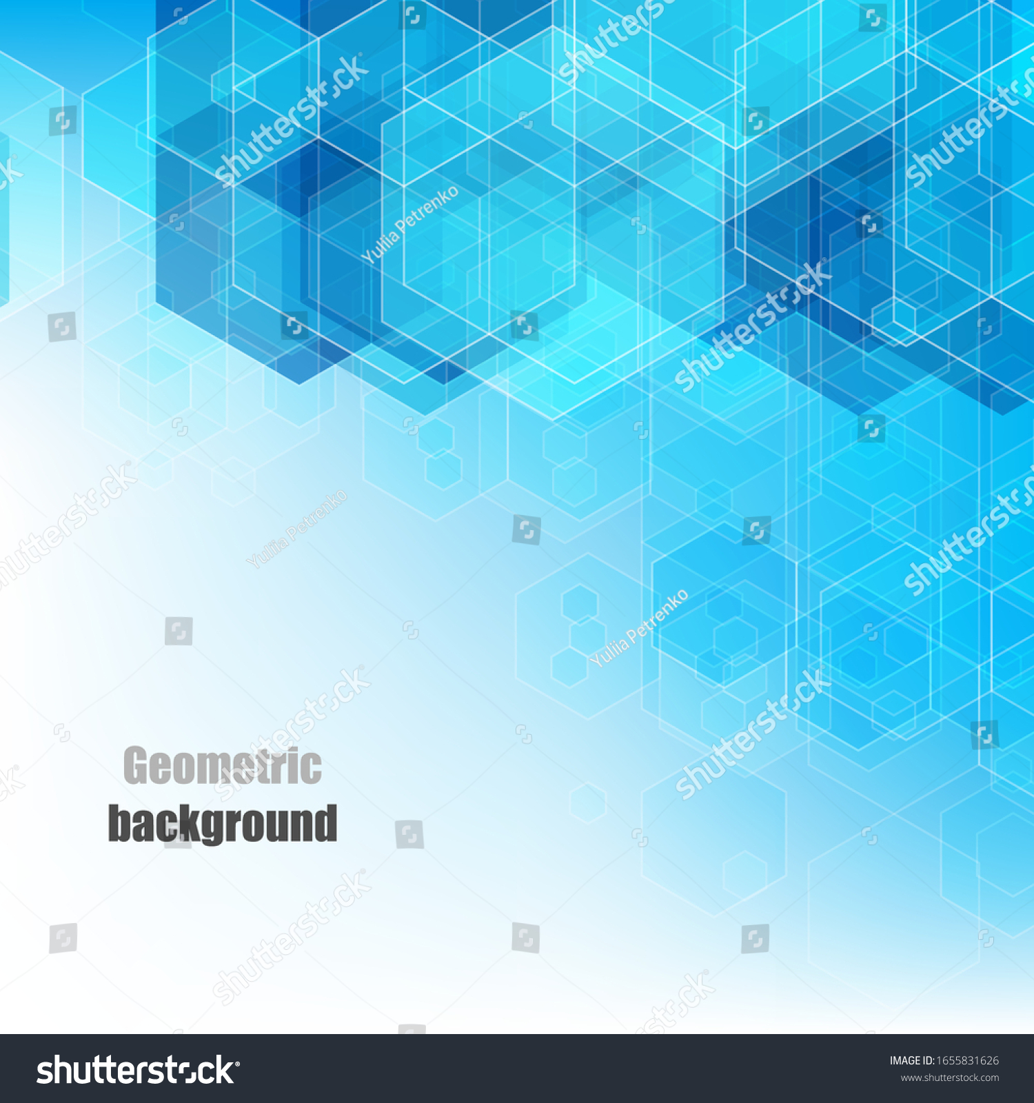 Geometric Hexagonal Blue Background Vector Banner Stock Vector (Royalty ...