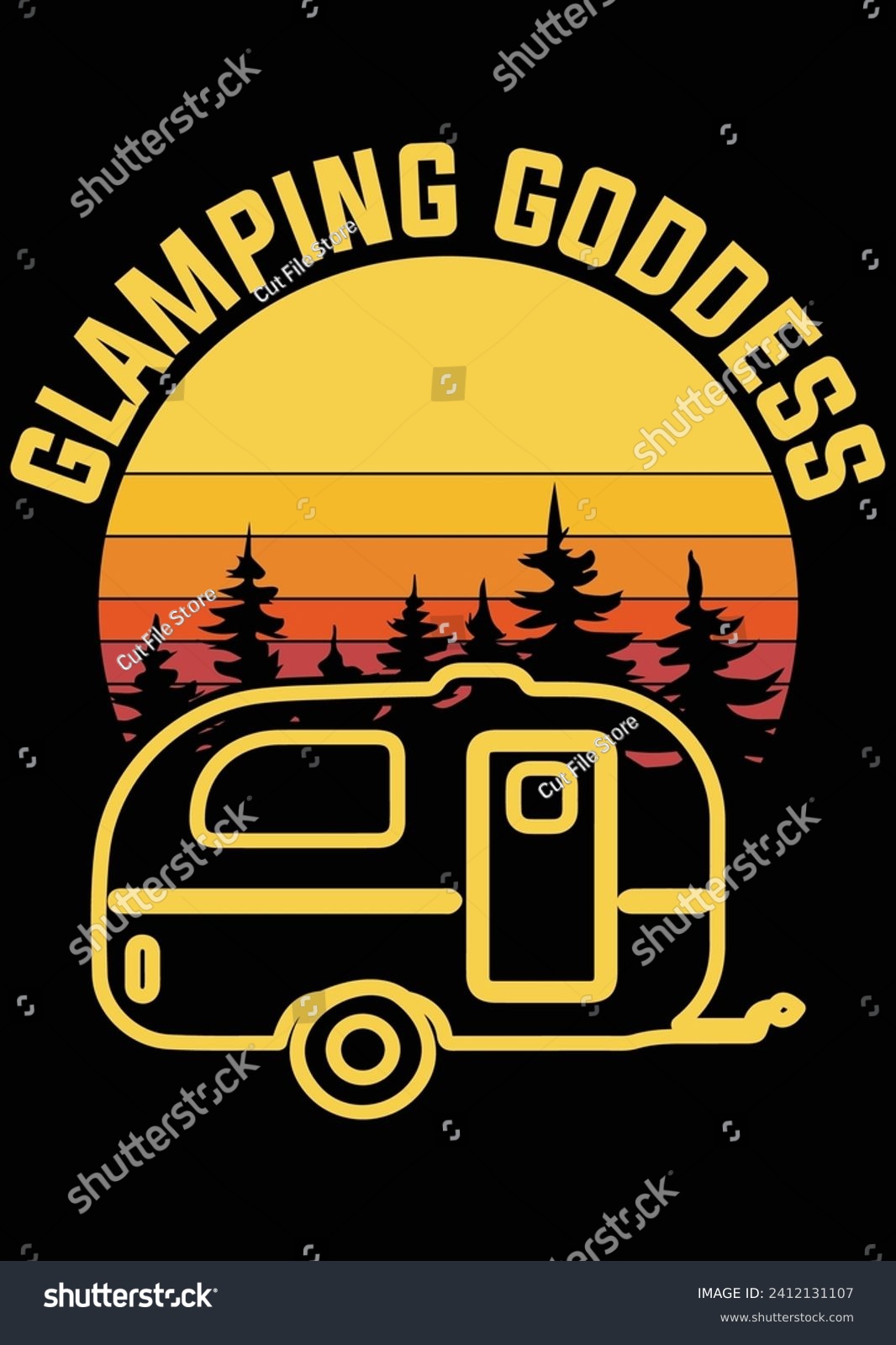 SVG of 
Glamping Goddess eps cut file for cutting machine svg