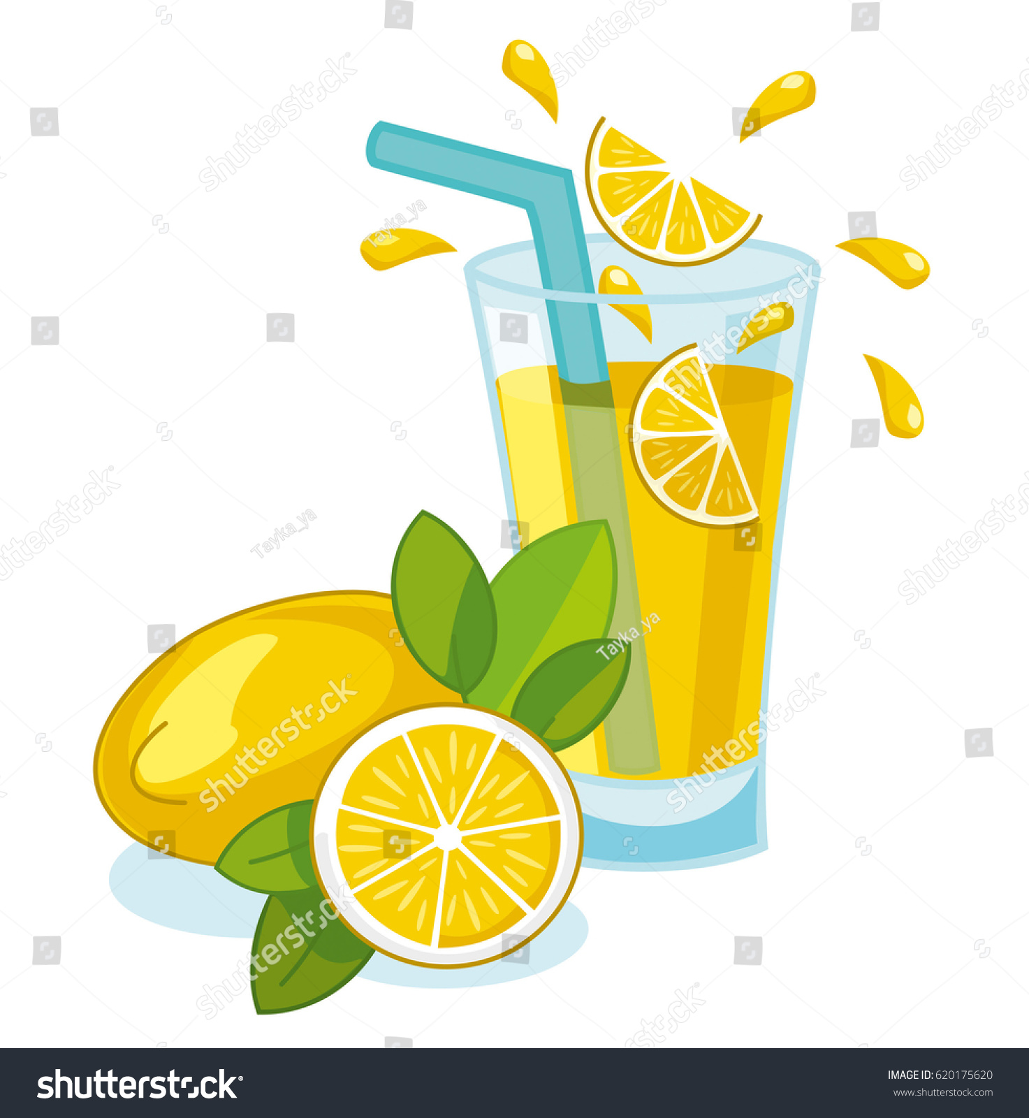 Glass Lemonade Vector Stock Vector 620175620 - Shutterstock