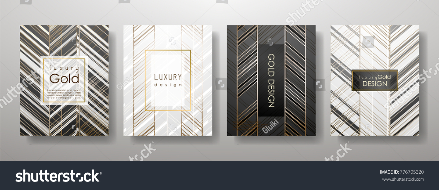 Gold Template Set Artistic Covers Design Stock Vector (Royalty Free ...